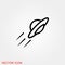 UFO alien saucer - unidentified flying object line art vector icon