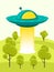UFO cartoon unknow flying object
