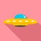 Ufo cosmic ship icon, flat style