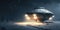 A UFO Crash Landing on Snow at Night