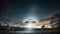 UFO encounter, Unidentified flying object with bright lights, Generative AI