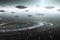 ufo fleet hovering above planet, with their occupants taking part in sporting events