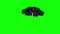 UFO floating in a green chroma key background