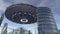 UFO flying above futuristic city 4K