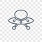 UFO Flying concept vector linear icon isolated on transparent ba