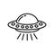 Ufo Flying spaceship icon template black color editable. Ufo Flying spaceship icon symbol Flat vector illustration for graphic and