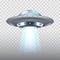 Ufo flying spaceship on white vector