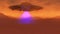 An ufo hovers over the mars