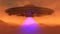 An ufo hovers over the mars