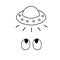 Ufo icon. Space image. Element logo illustration unidentified