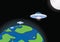 Ufo Illustration Towards Earth