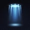 Ufo light. Alien spaceship magic bright blue beam. Futuristic spotlight from ufos spacecraft  vector effect for