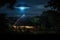 UFO on Mexico jungles during night. Generative AI