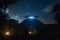 UFO on Mexico jungles during night. Generative AI