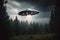 UFO over forest