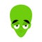 UFO sad Emoji. Green alien face sorrowful emotion. martian avatar