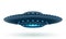 ufo space flying saucer alien ship luminous vector illustration