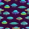 UFO spaceships cartoon seamless pattern background