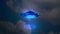 UFO. Unidentified Flying Object on sky background.