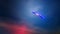 UFO. Unidentified Flying Object on sky background.