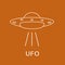 UFO vector icon. Alien space ship. World UFO day