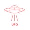 UFO vector icon. Alien space ship. World UFO day