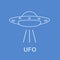 UFO vector icon. Alien space ship. World UFO day