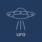 UFO vector icon. Alien space ship. World UFO day