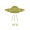 UFO vector icon. Alien space ship. World UFO day