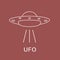 UFO vector icon. Alien space ship. World UFO day