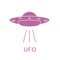 UFO vector icon. Alien space ship. World UFO day