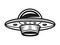 Ufo vector monochrome object or design element