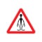 UFO Warning sign red. Alien Hazard attention symbol. Danger road