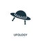 Ufology icon symbol. Creative sign from science icons collection. Filled flat Ufology icon for computer and mobile