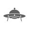 Ufology, science icon. Gray vector graphics