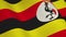 Uganda background flag waving national Patriotism - seamless video loop animation