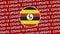 Uganda Circle Flag and Covid-19 Update Titles - 3D Illustration
