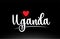 Uganda country text typography logo icon design on black background