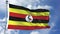 Uganda Flag in a Blue Sky