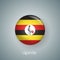 Uganda flag icon circle 3d gradient isolated