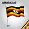 UGANDA flag National flag of UGANDA on a pole
