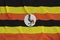 Uganda flag printed on a polyester nylon sportswear mesh fabric