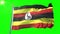 Uganda flag seamless looping 3D rendering video. Beautiful textile cloth fabric loop waving