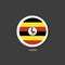 Uganda flag vector circle shape