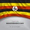 Uganda happy independence day greeting card, banner vector illustration