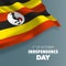 Uganda independence day greeting card, banner, vector illustration