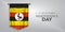 Uganda independence day greeting card, banner, vector illustration