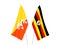 Uganda and Kingdom of Bhutan flags