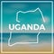 Uganda map rough outline against the backdrop of.