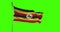 Uganda national flag waving footage. Chroma key